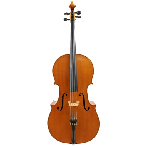 3522 - Good modern English violoncello by and labelled Made by Ronald Prentice, London and inscribed on the... 