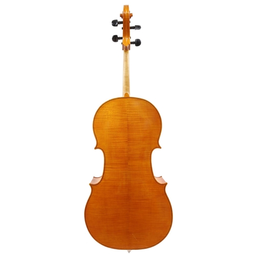 3522 - Good modern English violoncello by and labelled Made by Ronald Prentice, London and inscribed on the... 