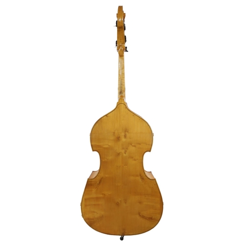 3526 - Good modern English double bass by and inscribed John Goodborn 1977 to the inner back, back length 4... 