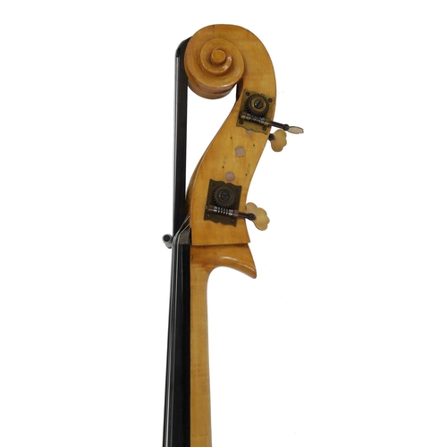 3526 - Good modern English double bass by and inscribed John Goodborn 1977 to the inner back, back length 4... 