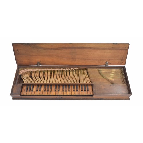 2555 -  Anonymous and unsigned triple-fretted clavichord circa 1680-1730, the case of walnut with forty-fiv... 