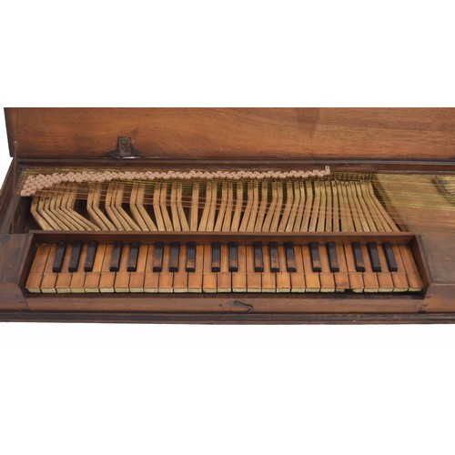 2555 -  Anonymous and unsigned triple-fretted clavichord circa 1680-1730, the case of walnut with forty-fiv... 