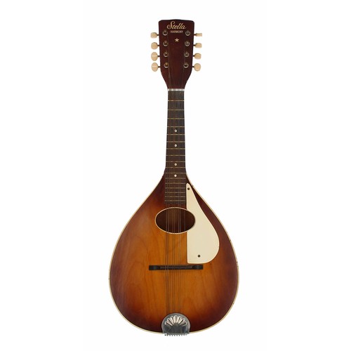 2566 - Stella Harmony mandolin, with faux ivory banded pear shaped body, hard case