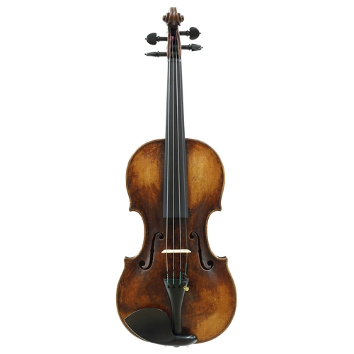 111 - Late 18th century German violin, labelled ....Hochfurftlicher, Hoflauten und Geigenmacher in...Anno ... 