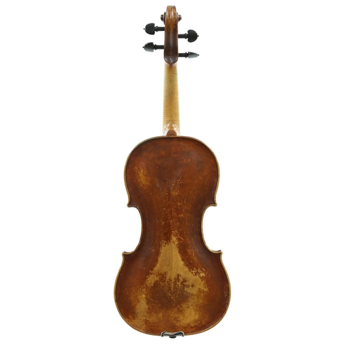 111 - Late 18th century German violin, labelled ....Hochfurftlicher, Hoflauten und Geigenmacher in...Anno ... 