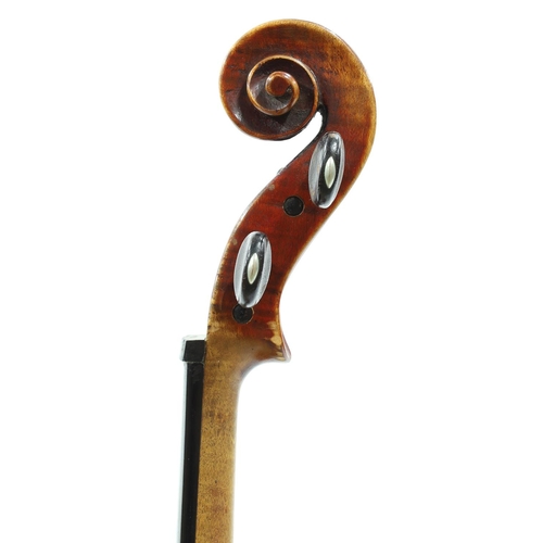 113 - French violin by Louis Collenot circa 1920, labelled Domenico Montagnana..., the two piece back of m... 