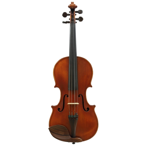 124 - Violin probably French after and labelled Giovanni Pistucci, Napoli 1896; the two piece back of fain... 