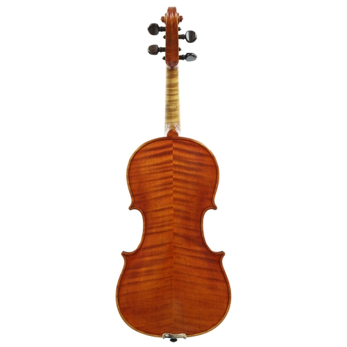 124 - Violin probably French after and labelled Giovanni Pistucci, Napoli 1896; the two piece back of fain... 