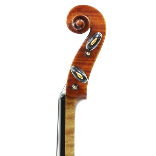 124 - Violin probably French after and labelled Giovanni Pistucci, Napoli 1896; the two piece back of fain... 