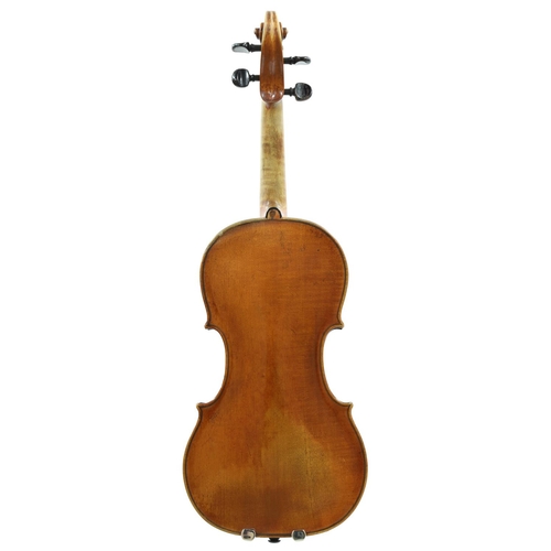 125 - Interesting 18th century violin with Dykes & Son certificate stating as by and labelled Joseph C... 