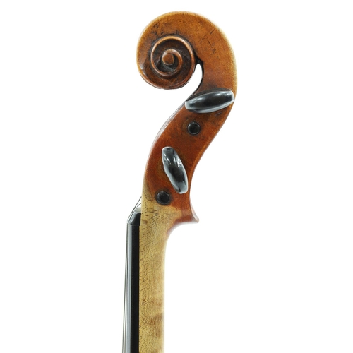 125 - Interesting 18th century violin with Dykes & Son certificate stating as by and labelled Joseph C... 