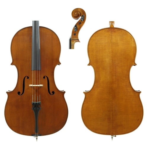 English violoncello by John Morrison circa 1820, unlabelled, the two piece back of faint fine curl with faint medium curl to the sides and head, the table of a fine width grain and the varnish of a golden-brown colour, 29 1/4", 74.30cm