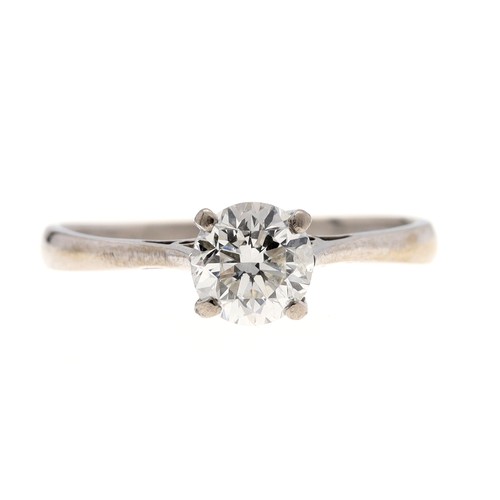 244 - 18ct round brilliant-cut solitaire diamond ring, 1.00ct, clarity I1, colour I, width 6mm, 2.8gm, rin... 