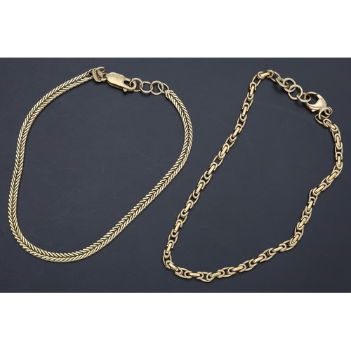 255 - Two 9ct bracelets, 10.7gm (2)