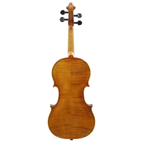 127 - Modern German violin by and labelled Martin Tauscher, Geigenbauer, Erlbach I. Vogtl. 1970, the two p... 