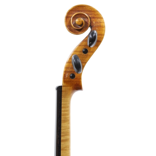 127 - Modern German violin by and labelled Martin Tauscher, Geigenbauer, Erlbach I. Vogtl. 1970, the two p... 