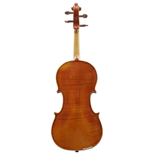 129 - French violin circa 1890 labelled Francois Richard, Paris, the one piece back of faint medium curl w... 