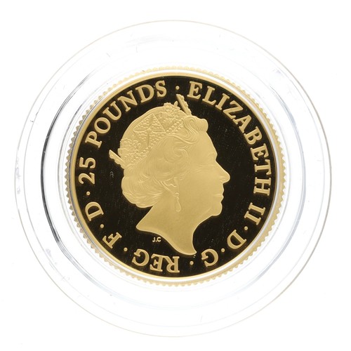 314 - The Royal Mint - Britannia,The Spirit of the Nation 2020 UK quarter-ounce gold proof coin, 999.9, li... 