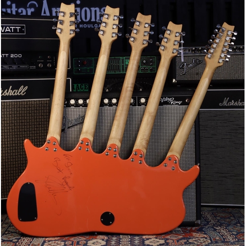 Rare Hutchins five neck electric guitar, comprising twelve string neck ...