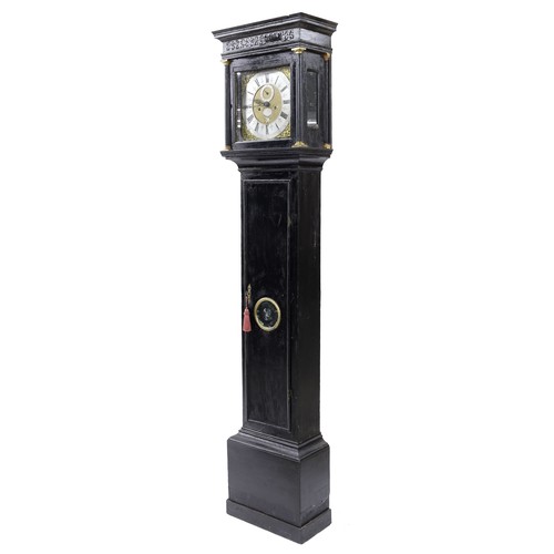 1805 - Dr John Plowman - Ebonised eight day longcase clock with five pillar movement, the 12