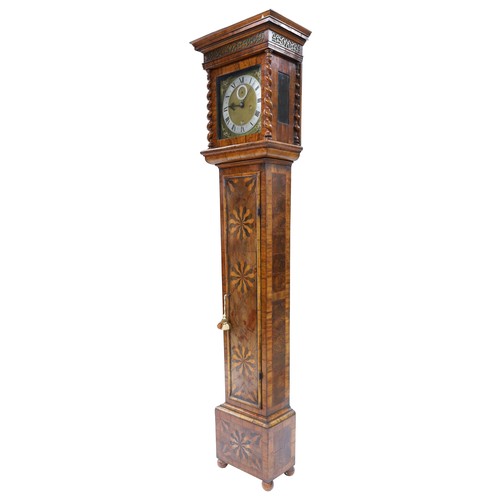 1808 - Dr John Plowman - Good olivewood and marquetry eight day longcase clock with five pillar movement, t... 