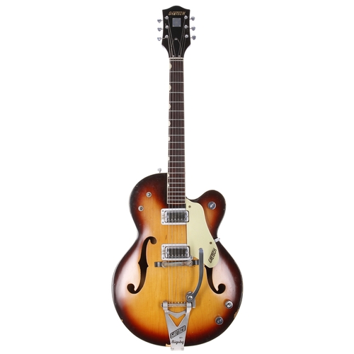 130 - 1963 Gretsch Double Anniversary 6117 hollow body electric guitar, made in USA; Body: sunburst finish... 