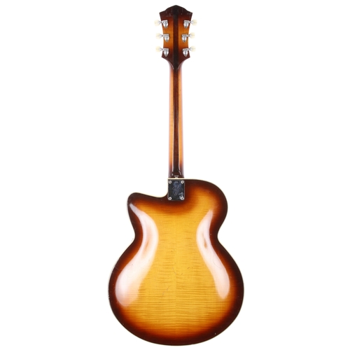 134 - 1972 Fender Montego II electric archtop guitar, made in USA; Body: sunburst finish figured maple bac... 
