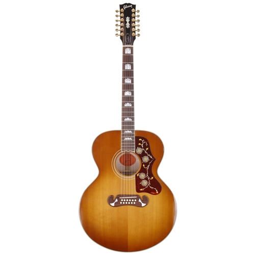 162 - 2011 Gibson Custom Shop SJ-200 twelve string acoustic guitar; Back and sides: amber burst finished m... 