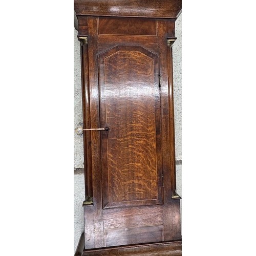1813 - Oak and mahogany automata eight day longcase clock with five pillar movement, the 12