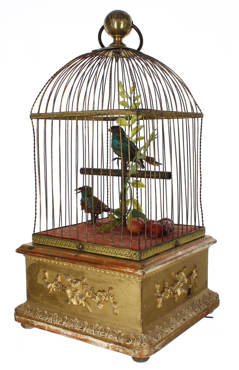 Singing birds automata in the manner of Blaise Bontems, with two birds ...