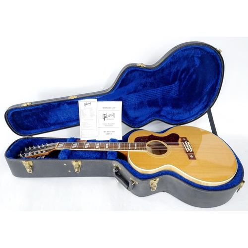 171 - 2005 Gibson J-185 twelve string electro-acoustic guitar, made in USA; Back and sides: natural finish... 