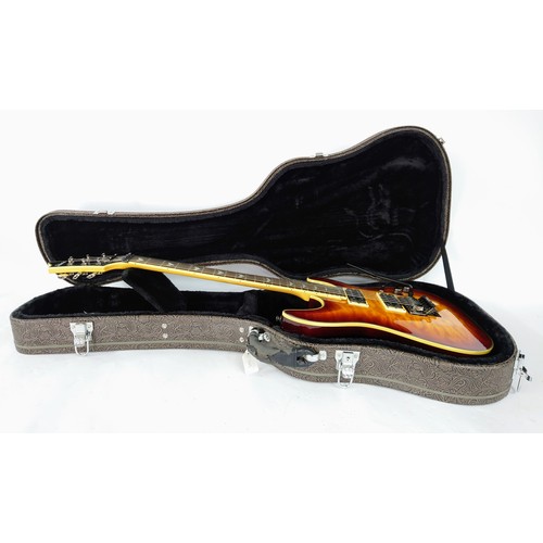 203 - 2011 Schecter Diamond Series Omen Extreme FR electric guitar, made in Indonesia; Body: amber burst q... 