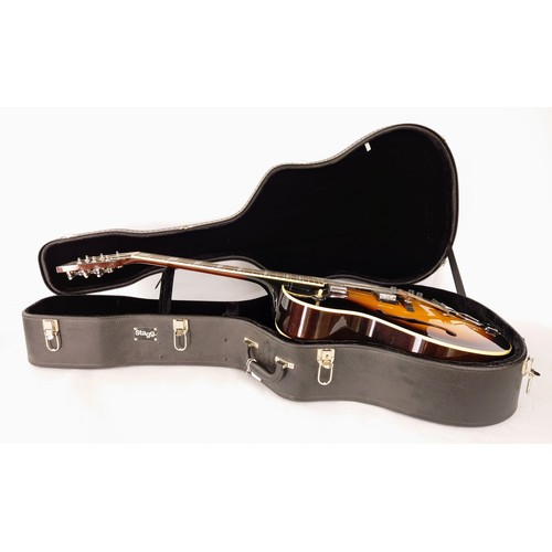 197 - 1983 Aria Pro II ES-650 SB hollow body electric guitar, made in Japan; Body: sunburst finish, a few ... 