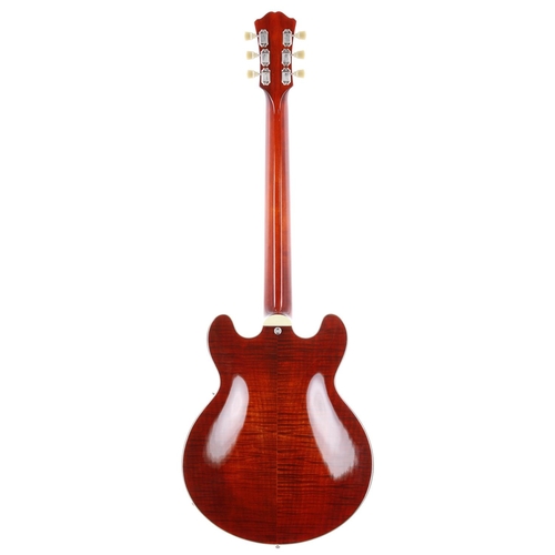 208 - Eastman T484 semi-hollow body electric guitar, made in China; Body: violin finish figured maple; Nec... 