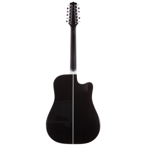 224 - 2022 Takamine EF381SC twelve string left-handed electro-acoustic guitar, made in Japan; Body: black ... 