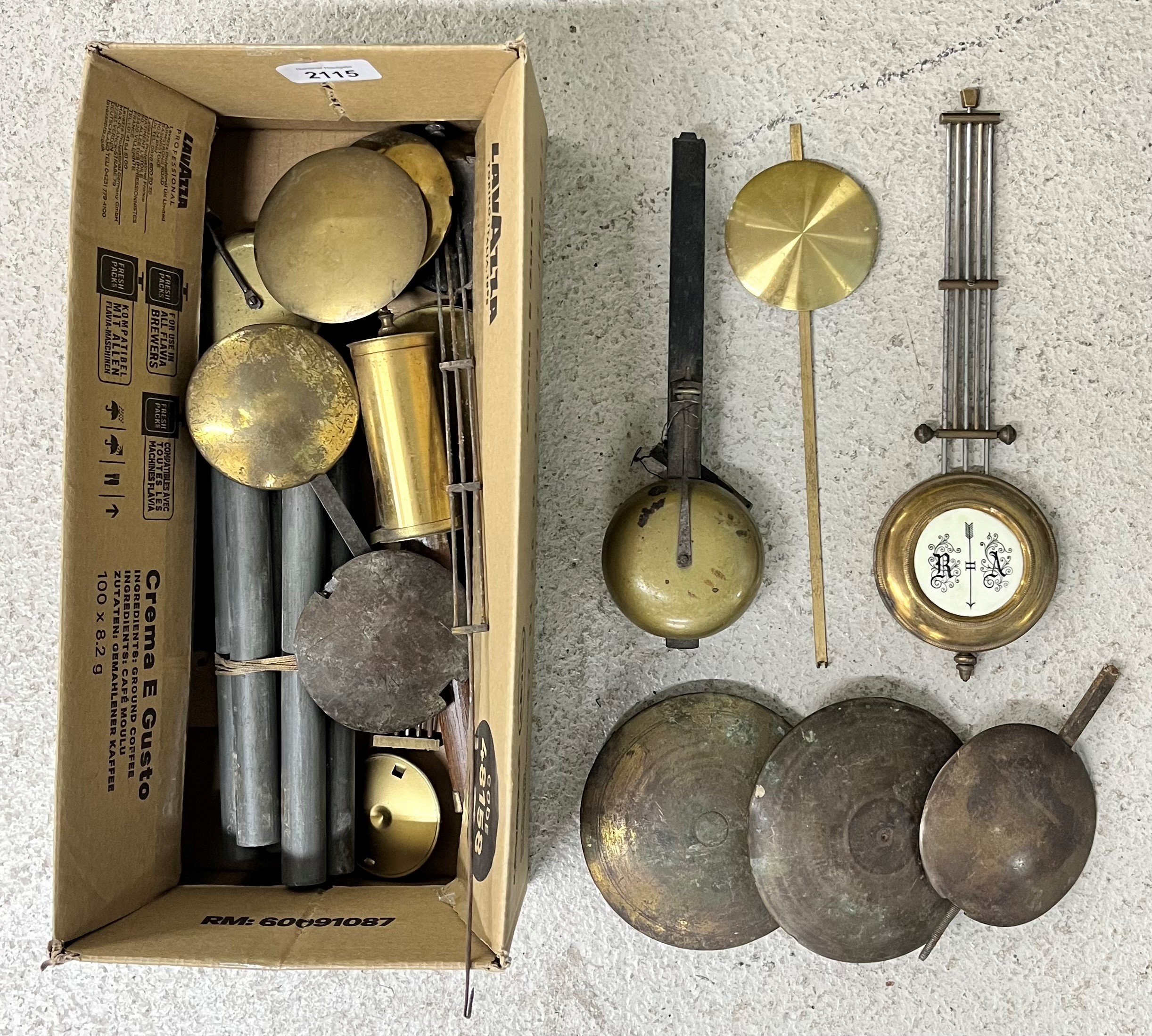 Quantity of medium size and larger mantel/bracket clock pendulums