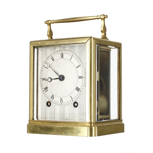 1220 - Good Paul Garnier of Paris carriage clock striking on a large bell, chaff-cutter escapement, the mov... 