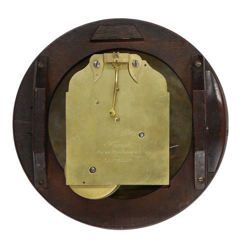 1715 - Fine and rare English mahogany single fusee drop dial wall clock, the 7