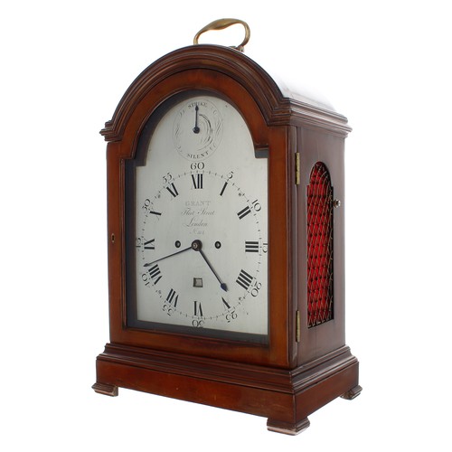 1327 - English mahogany double fusee bracket clock, the 8