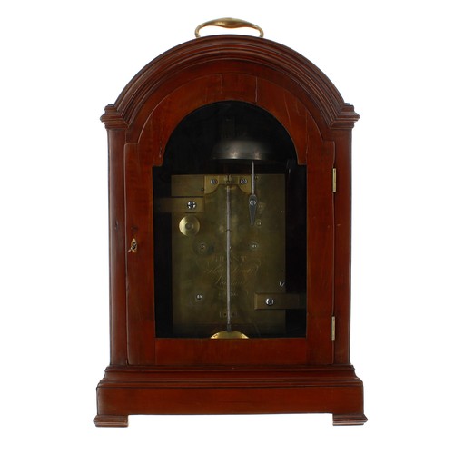 1327 - English mahogany double fusee bracket clock, the 8