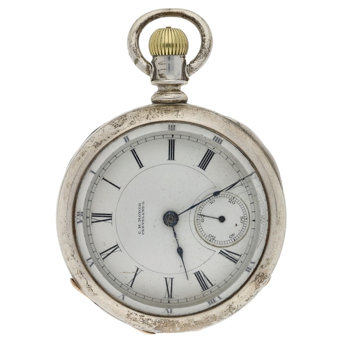 421 - Columbus Watch Company silver lever set pocket watch, no. 70528, circa 1886, the dial branded 'C H R... 