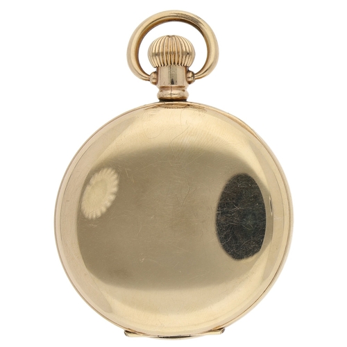 425 - American Waltham Traveler gold plated half hunter pocket watch, circa 1932, no. 27707403, 16s signed... 