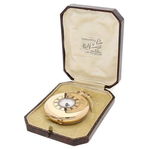 425 - American Waltham Traveler gold plated half hunter pocket watch, circa 1932, no. 27707403, 16s signed... 