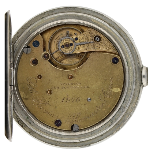 414 - Seth Thomas lever set silveroid pocket watch, the movement signed Seth Thomas, Commaston, Comm. no. ... 