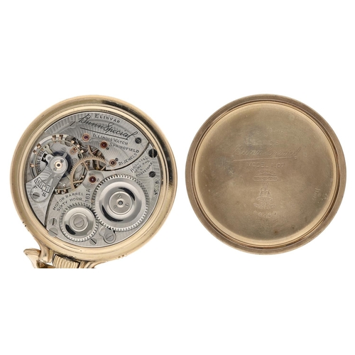 410 - Illinois Watch Co. 'Elinvar Bunn Special' Model 107 10k rolled gold lever set pocket watch, serial n... 