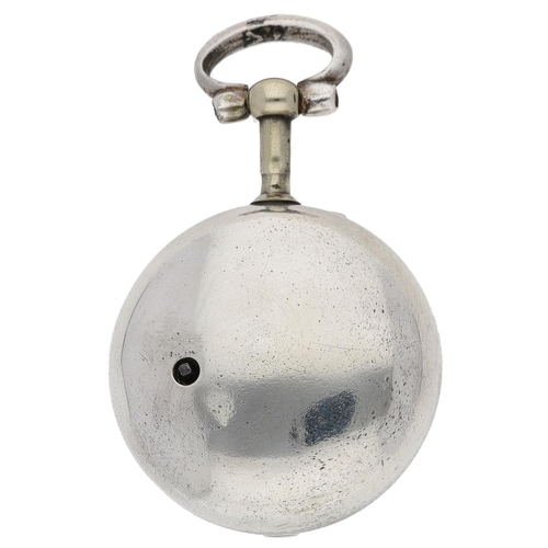 458 - R & P Higgs, London - George III silver verge pair cased pocket watch, London 1768, the signed f... 
