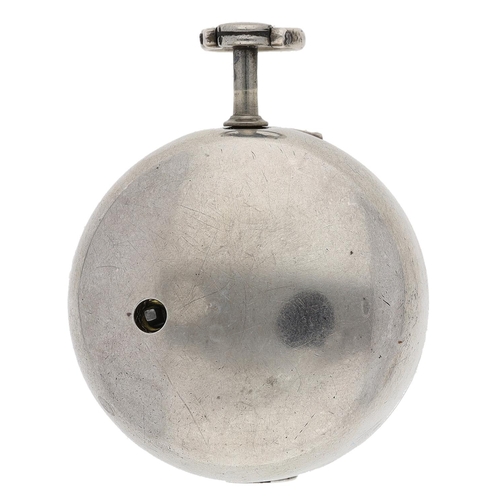 460 - Markham, London - English 18th century silver repousse pair cased verge pocket watch, London 1781, t... 