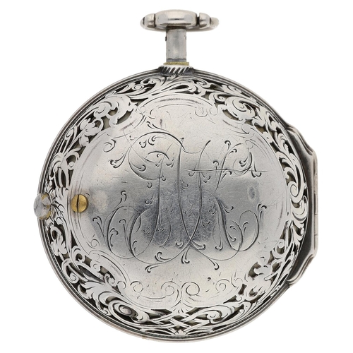468 - Phil Thomson, London - good 18th century silver cylinder quarter repeating pocket watch, the fusee m... 