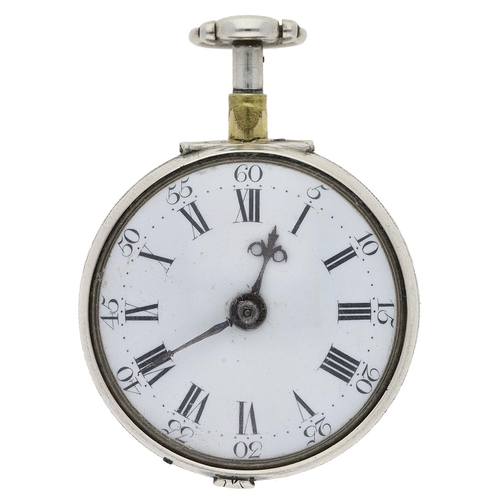 468 - Phil Thomson, London - good 18th century silver cylinder quarter repeating pocket watch, the fusee m... 