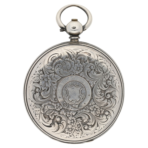 429 - Edwin Flinn, London - Victorian silver fusee lever pocket watch, London 1866, signed movement, no. 2... 